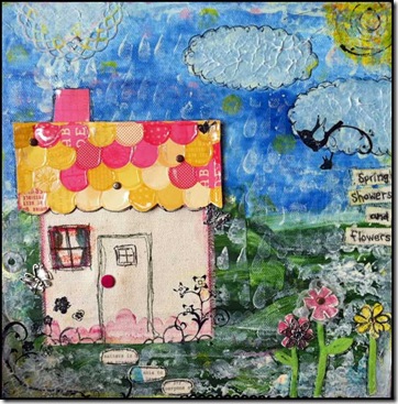 Charity Wings: Spring Showers Mixed Media Collage